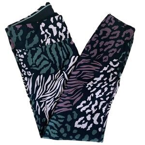Calvin Klein Performance Leggings Capri Geometric Pattern Multi-Color Size M